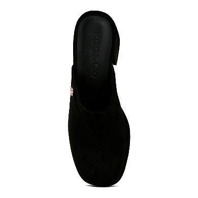 Rag & Co Delaunay Women's Suede Heeled Mules