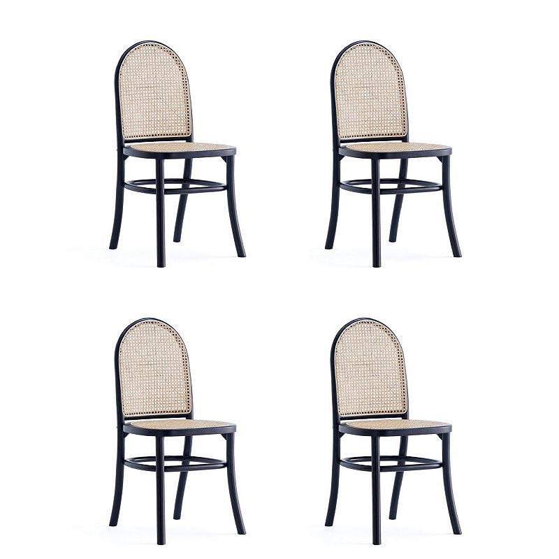 MANHATTAN COMFORT Paragon Angled Legs Dining Chair 4-piece Set, Black