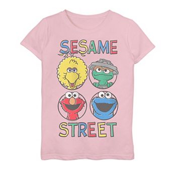 Girls 7-16 Sesame Street Elmo Oscar The Grouch Tee
