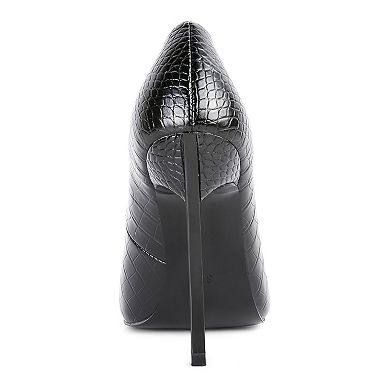 London Rag Urchin Women's Crocodile Pattern Pumps