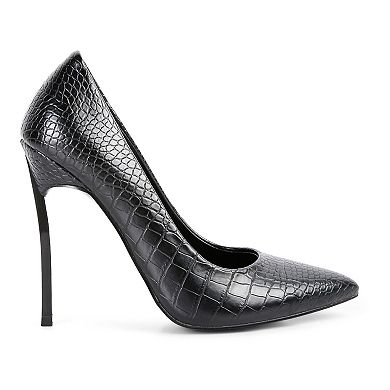 London Rag Urchin Women's Crocodile Pattern Pumps
