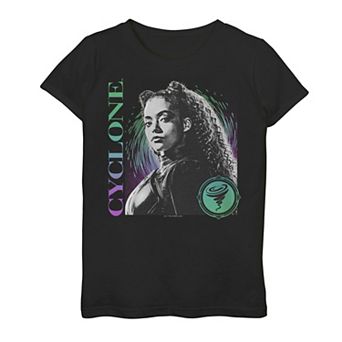 Girls 7-16 Black Adam Cyclone Torso Logo Tee