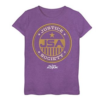 Girls 7-16 Black Adam Justice Society JSA Logo Tee