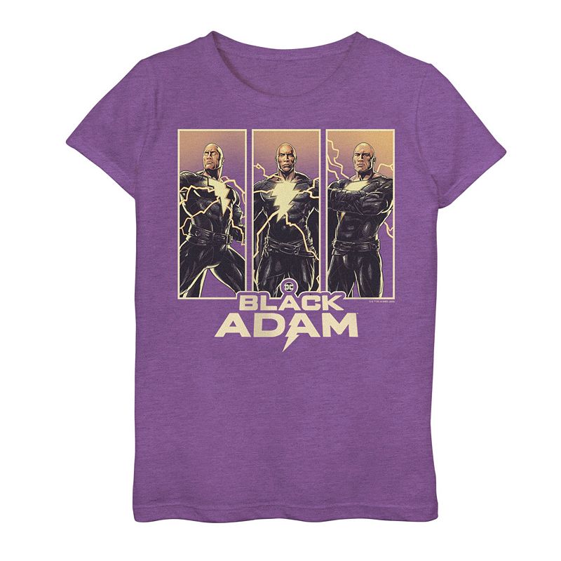 Girl's 7/8 Black Adam Triple Hero Box Child T-Shirt