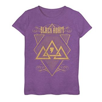 Girls 7-16 Black Adam Geometric Movie Logo Tee