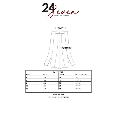 Women's 24Seven Comfort Apparel Multicolor Pleated Midi Skirt