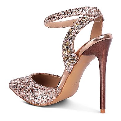London Rag Cloriss Women's Glitter Stiletto High Heels