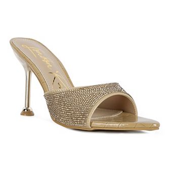 London Rag Sundai Women's Embellished Ballroom Stiletto Sandals