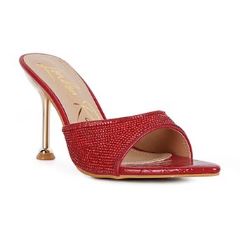 London Rag Sundai Women's Embellished Ballroom Stiletto Sandals