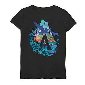 Girls 7-16 Avatar 2 Scenic Banshee Fly Silhouette Tee