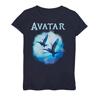 Girls 7-16 Avatar 2 Jake & Neytiri Banshee Fly Silhouette Tee