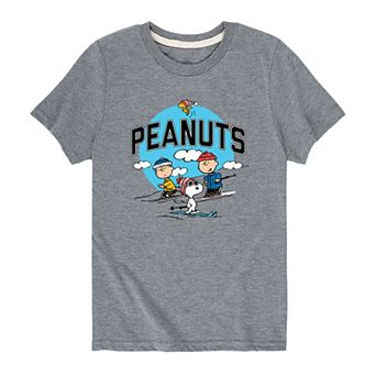 Boys 8-20 Peanuts Group Skiing Tee