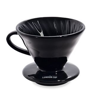 London Sip Ceramic Coffee Dripper, 1-2 cup Black