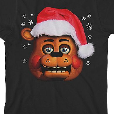 Boys 8-20 Five Nights at Freddy's Christmas Santa Hat Graphic Tee