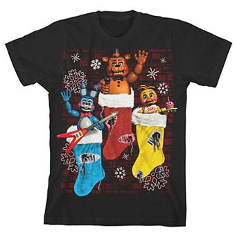 Boys 8-20 Five Nights at Freddy's Christmas Stockings Graphic Tee