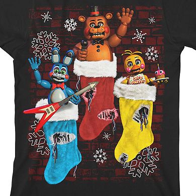 Boys 8-20 Five Nights at Freddy's Christmas Stockings Graphic Tee