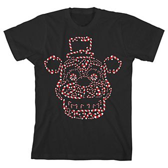 Boys 8-20 Five Nights at Freddy's Christmas Candy Cane Face Graphic Tee