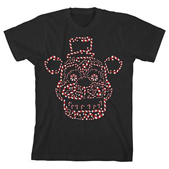 Boys 8-20 Five Nights at Freddy's Christmas Candy Cane Face Graphic Tee
