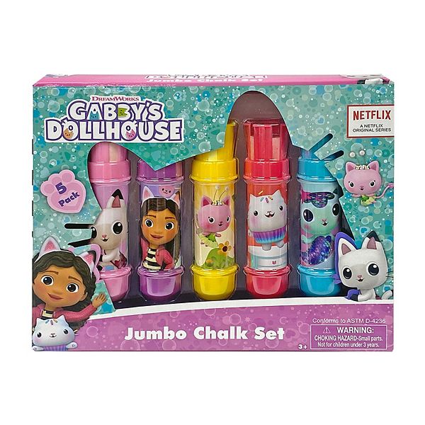 What Kids Want Gabby's Dollhouse 5pk Chalk & Chalk Holders