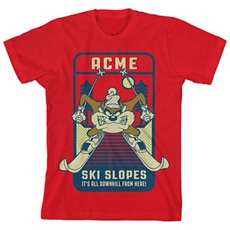 Boys 8-20 Looney Tunes Taz Skiing Graphic Tee