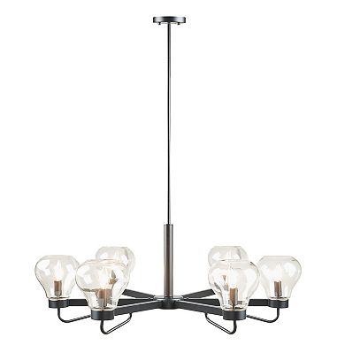 510 Design Devon 6-Light Chandelier with Bowl Shaped Glass Shades