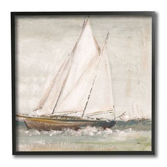 Stupell Home Decor Traditional Sailboat At Seas Wall Art
