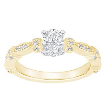 Alyson Layne 14k Gold 1/2 Carat T.W. Diamond Oval Engagement Ring