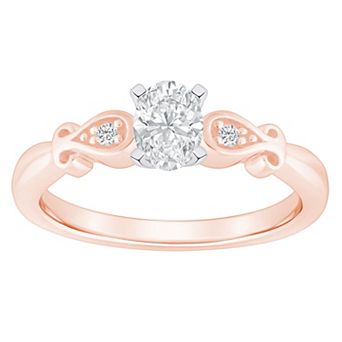 Alyson Layne 14k Gold 1/2 Carat T.W. Diamond Oval Cut Engagement Ring