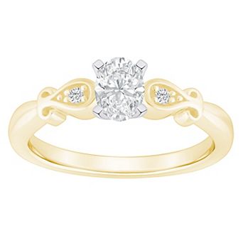 Alyson Layne 14k Gold 1/2 Carat T.W. Diamond Oval Cut Engagement Ring