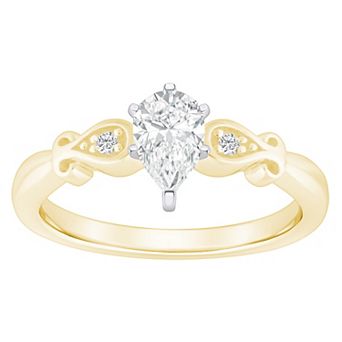 Alyson Layne 14k Gold 1/2 Carat T.W. Diamond Pear Shape Engagement Ring