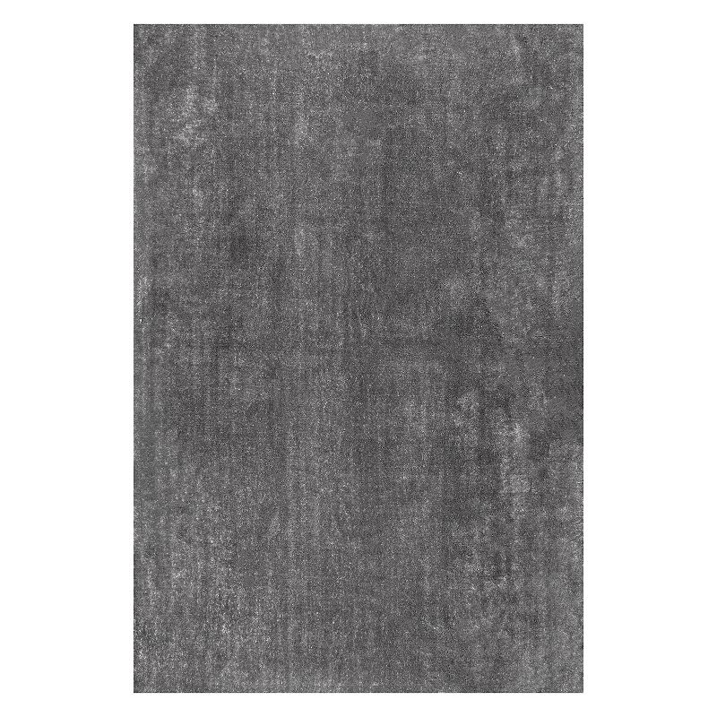 nuLoom Loni Solid Machine Washable Shag Area Rug, Black, 8X10 Ft