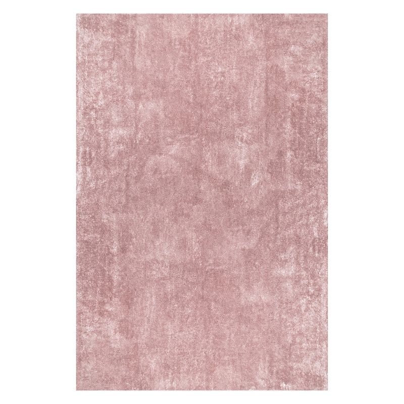 nuLoom Loni Solid Machine Washable Shag Area Rug, Pink, 8X10 Ft