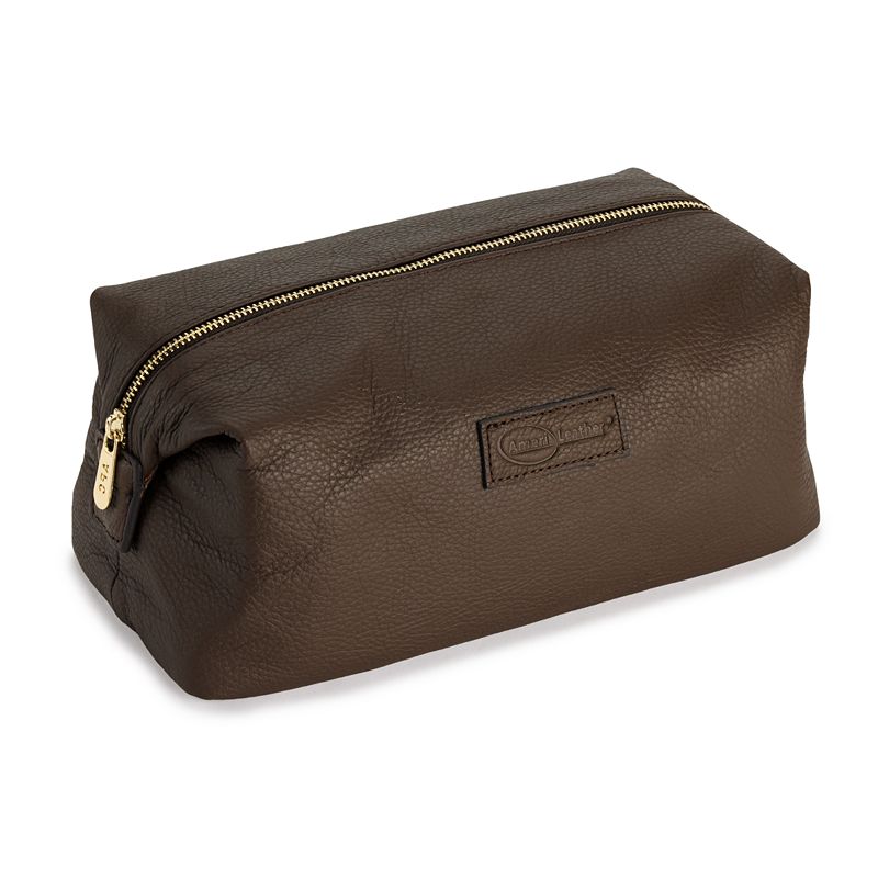 47602464 AmeriLeather Madison Leather Toiletry Bag, Dark Br sku 47602464