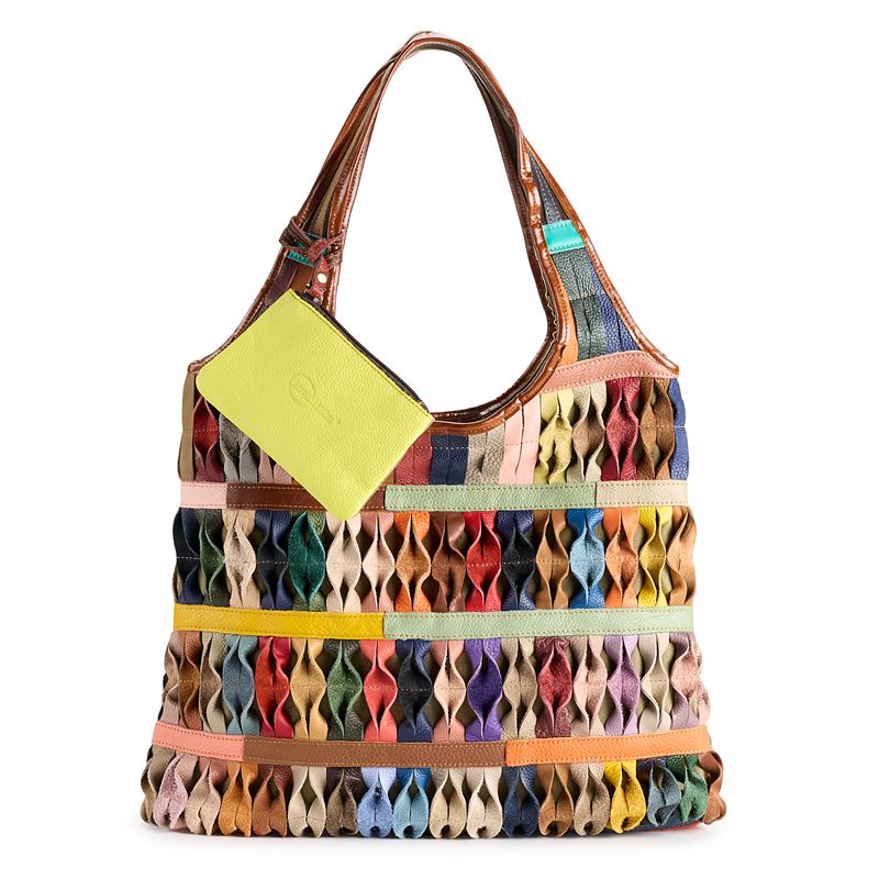 UPC 791336191592 product image for AmeriLeather Honeycomb Leather Tote Bag, Multi | upcitemdb.com