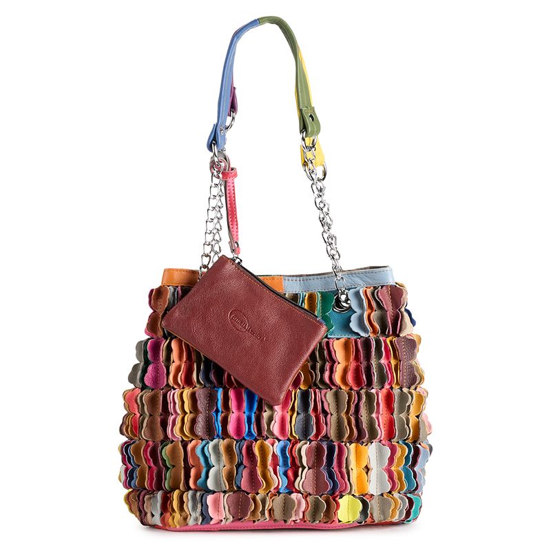 AmeriLeather Papillon Leather Shoulder Bag, Multi
