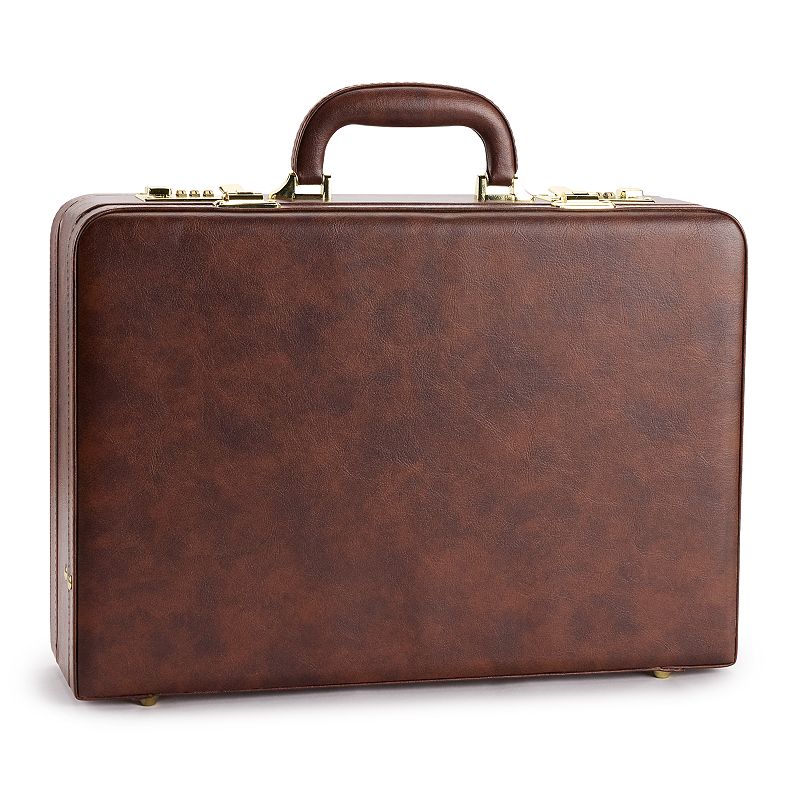 AmeriLeather Expandable Executive Briefcase, Brown