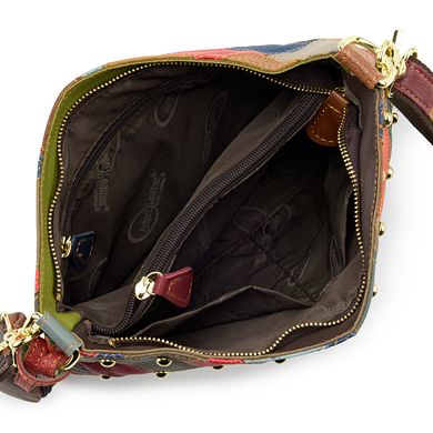 AmeriLeather Zigzagger Leather Shoulder Bag