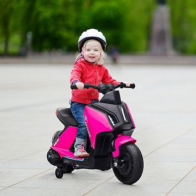 Kids Ride-on Motorcycle Bike Toy Scooter Vehicle W/ 6v Rechargable Battery, Pink