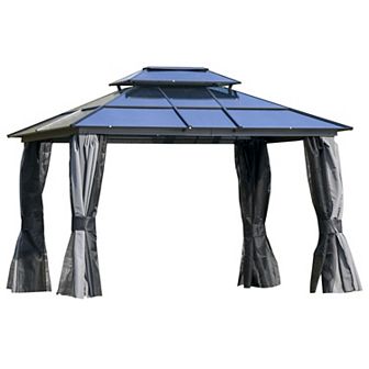 Outsunny 10x12 Hardtop Gazebo Permanent Pavilion
