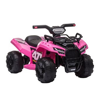 Kids 6v Battery Powered Ride On Car Quad Four Wheeler Atv Toy With Music Pink