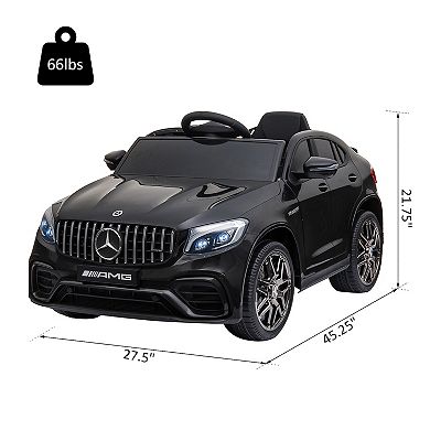 Aosom 12V Ride On Toy Car for Kids with Remote Control Mercedes Benz AMG GLC63S Coupe 2 Speed with Music Electric Light Red