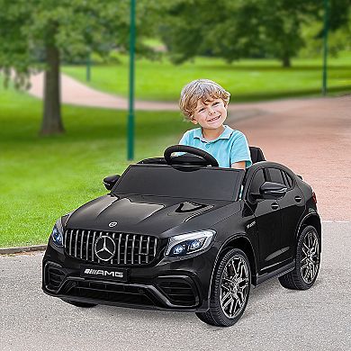 Aosom 12V Ride On Toy Car for Kids with Remote Control Mercedes Benz AMG GLC63S Coupe 2 Speed with Music Electric Light Red