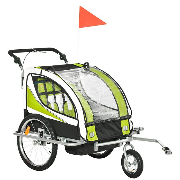 Aosom 2in1 double child discount baby bike trailer and stroller