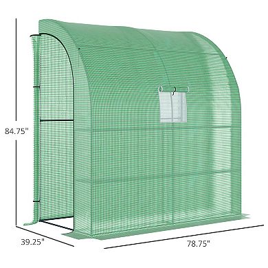Outsunny 7' x 3' x 7' Outdoor Walk-In Tunnel Greenhouse with Windows, Green