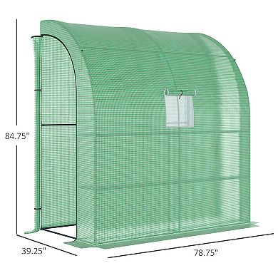 Outdoor Garden Greenhouse Backyard Nursery W/ Windows, Zippered Doors, Cover