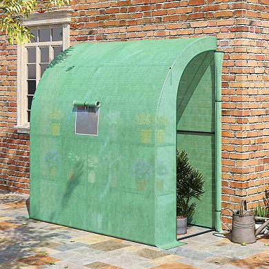 Outsunny 7' x 3' x 7' Outdoor Walk-In Tunnel Greenhouse with Windows, Green