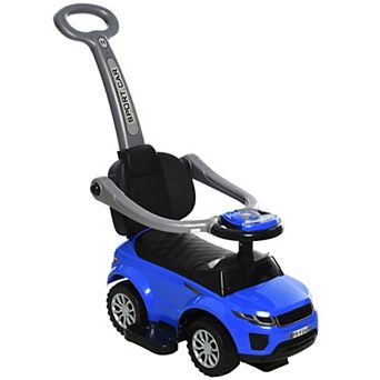 Aosom 3 in 1 Push Car, Sliding Car with Horn Music Light