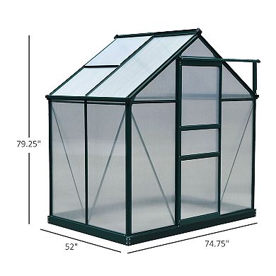 6' X 6' X 7 Greenhouse Aluminum Frame Walk-in Outdoor Plant Garden Polycarbonate
