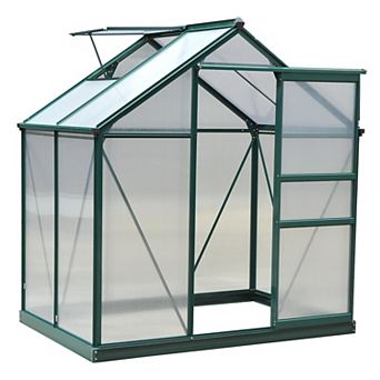 6' X 6' X 7 Greenhouse Aluminum Frame Walk-in Outdoor Plant Garden Polycarbonate