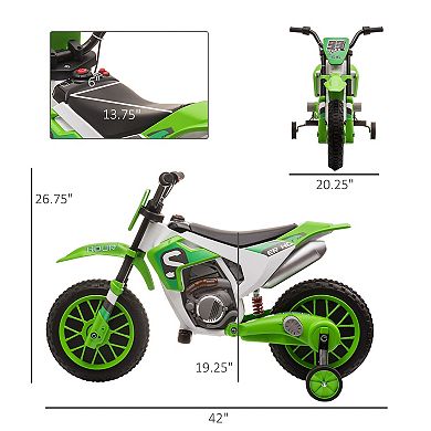 12v Ride On Dirt Bike Electric Off Road Motorcycle Toy With Training Wheels